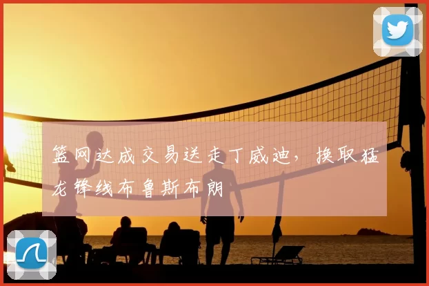 篮网达成交易送走丁威迪,换取猛龙锋线布鲁斯布朗